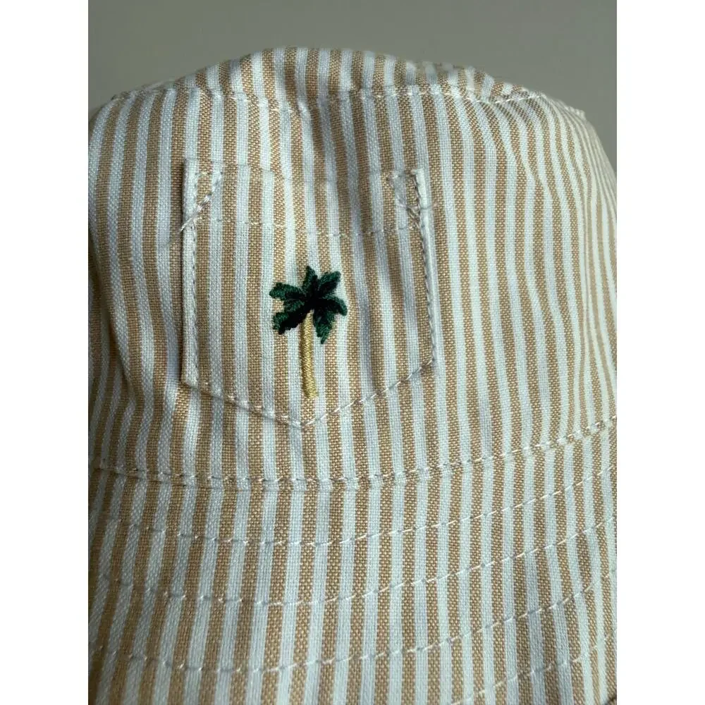 NWT Baby Yellow and White Palm Bucket Hat